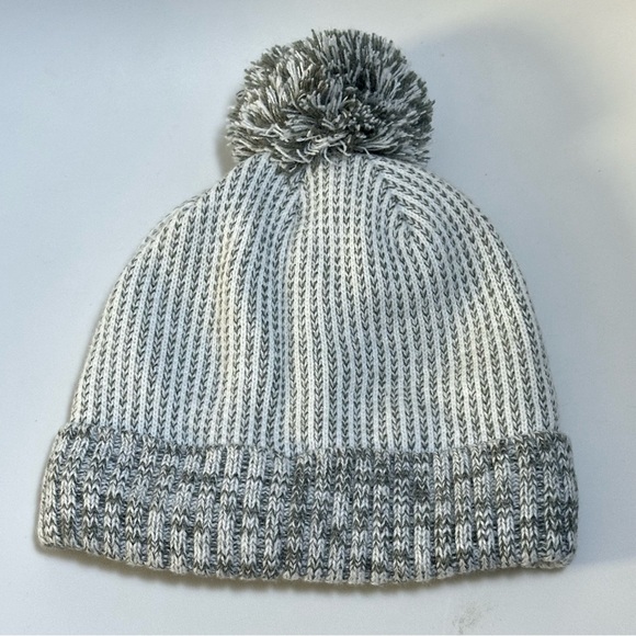 L.L. Bean Gray Knit Beanie with Pom-Pom One Size Striped Lined MWT  Unisex - Picture 6 of 10